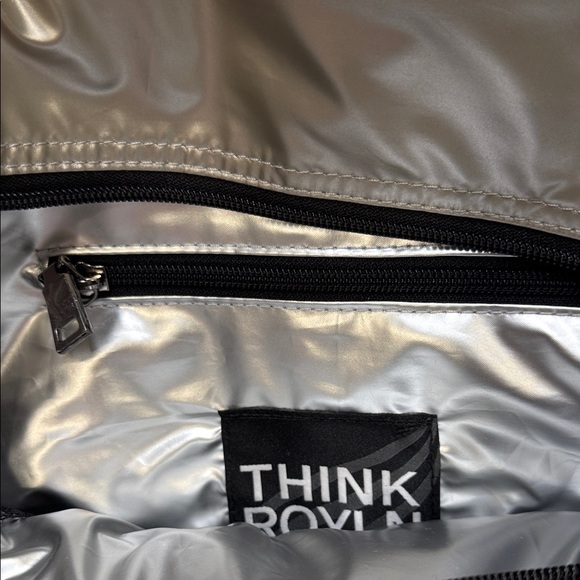 THINK ROYLN Metallic Silver Quilted Shoulder Bag Never Used - Picture 6 of 6